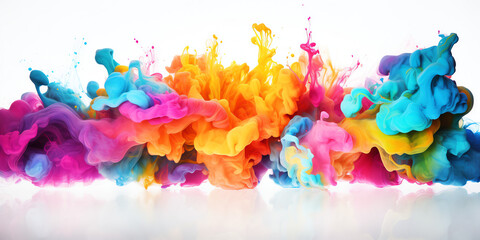Vibrant Hues: Captivating Colored Smoke Bomb Explosion Clouds in Full Bloom
