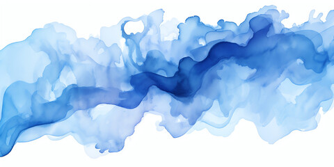 Fluid Serenity: Blue Abstract Hand-Drawn Watercolor Background