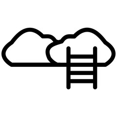 The clouds icon represents a symbol of weather or data storage, ideal for meteorological or cloud computing-related services