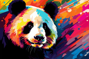 Generative AI.
wpap style abstract background, panda