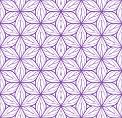 Purple Flowers Seamless Pattern on White Background