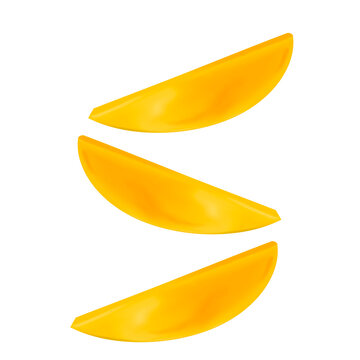 A slice of yellow mango hand draw and paint png file for decoration and online advertising 