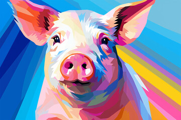 Generative AI.
wpap style abstract background, pig