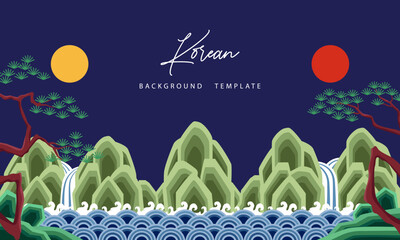 Vector of traditional Korean background design