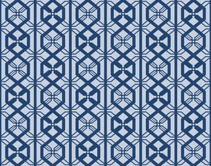 Japanese Hexagon Stripe Vector Seamless Pattern