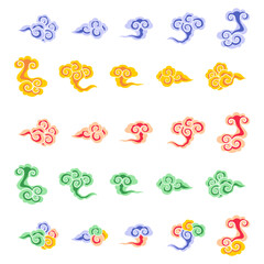 Vector of Korean traditional cloud collection