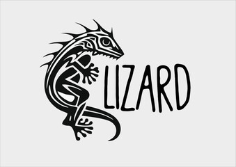 Lizard animal icon vector silhouette, Lizard logo illustration design