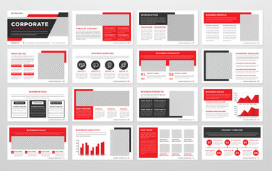 set of corporate presentation template design with minimalist concept and modern layout use for annual report and business profile