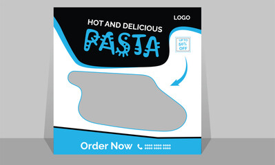 This is a pasta food menu banner social media post. Fully editable social media templates for promotions on the Food menu. Set of social media story and post frames.