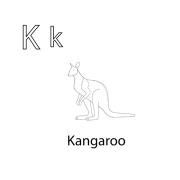 Alphabet Kangaroo coloring page 