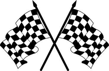 crossed racing flag and chekared flag vector illustration