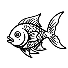 seafood, fish, shell, shirmp, outline vector, illustration, Ai generator