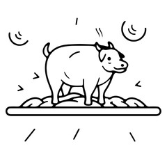 cow, roast beef, outline icon, vector , illustration,AI Generator