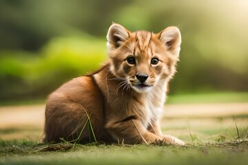 a lion cub generated by AI