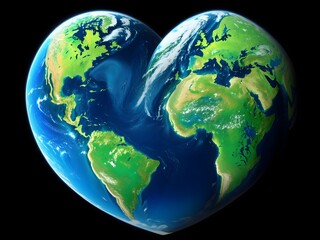 Earth is Resembling the Shape of Heart, Marking World Heart Day. Image is generated with the use of an Artificial intelligence