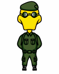 cartoon illustration of a soldier by profession