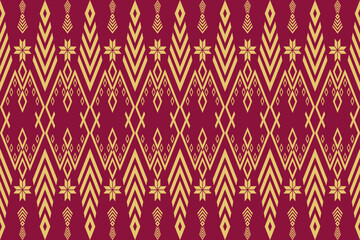 Ikat tribal Indian seamless pattern ethnic aztec fabric carpet mandala ornament native boho motif tribal textile geometric african american oriental traditional vector illustrations embroidery styles.