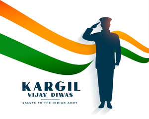 26th july kargil victory day background with patriotic solider