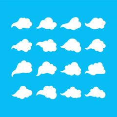 Cloud Shape Collection Set  Vector and Illustration