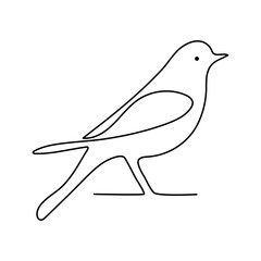 Bird single line Design and line art vector drawing
