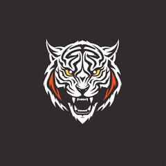 Dynamic tiger mascot logo in vector illustration.
