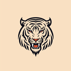 Dynamic tiger mascot logo in vector illustration.

