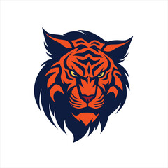 Dynamic tiger mascot logo in vector illustration.
