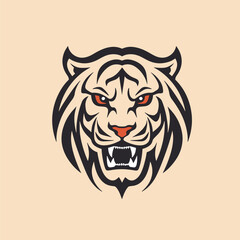 Dynamic tiger mascot logo in vector illustration.
