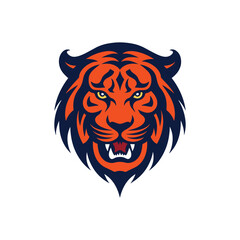 Dynamic tiger mascot logo in vector illustration.
