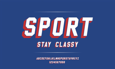 Classic college font. Vintage sport font in american style for football, baseball or basketball logos and t-shirt. Athletic department typeface, varsity style font
