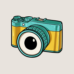 Vector illustration doodle of a camera lens-eyed.