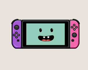 Vector illustration doodle of a game console.
