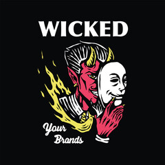 Wicked tee graphic vectors.
