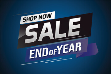 Obraz premium End of year Sale word concept vector illustration with lines and 3d style, landing page, template, ui, web, mobile app, poster, banner, flyer, background, gift card, coupon, label, wallpaper 