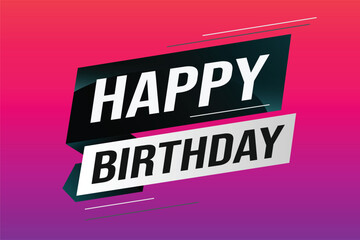 happy birthday word concept vector illustration with lines modern futuristic 3d style for landing page template web mobile app poster banner flyer background gift card coupon label wallpaper