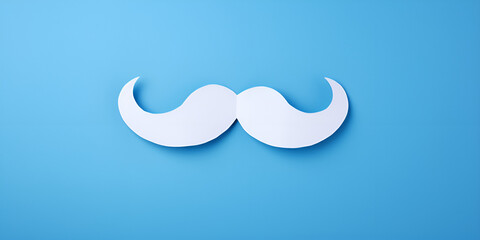 Fototapeta na wymiar Blue men moustache on blue background