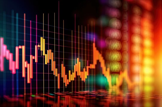 financial stock market graph on technology abstract background. Economy trends background for business idea and all art work design background with AI-Generated Images
