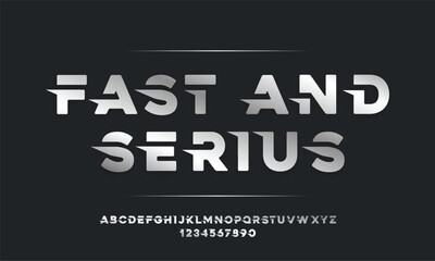 Elegant Silver Colored Metal Chrome Alphabet Font. Typography modern style gold font set for logo, Poster, Invitation. vector illustration