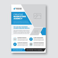 Corporate business flyer design and digital marketing agency brochure cover template 