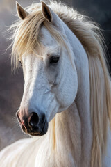 Obraz na płótnie Canvas grey horse, generated by artificial intelligence