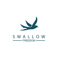 Swallow bird Vintage Flying logo business design template illustration