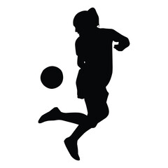 Collection of black silhouettes of soccer players. Shadows of the footballers on a white background. Sports illustrations.