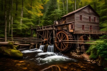 old mill on the river GENERATIVE AI