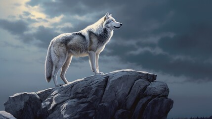 Fototapeta premium wolf in the snow