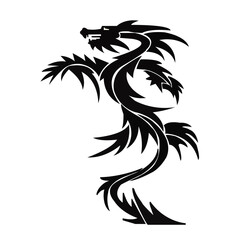 black and white dragon illustration