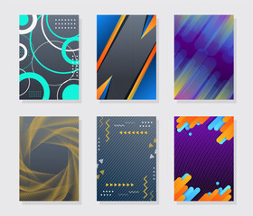 Modern abstract covers set. Cool gradient shapes composition.