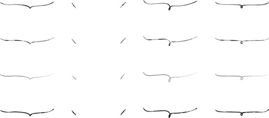 かわいい手書きの下線ふきだしセット　黒  Hand Drawn Speech Bubble Images black	
