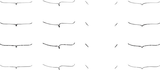 かわいい手書きの下線ふきだしセット　黒  Hand Drawn Speech Bubble Images black	
