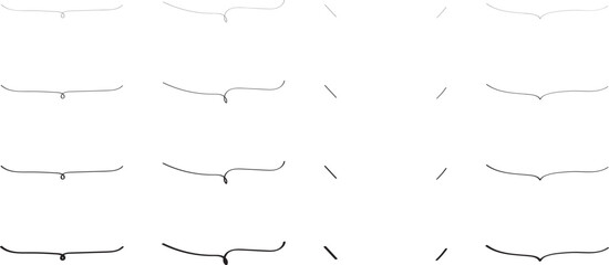 かわいい手書きの下線ふきだしセット　黒  Hand Drawn Speech Bubble Images black	
