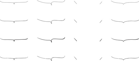 かわいい手書きの下線ふきだしセット　黒  Hand Drawn Speech Bubble Images black	
